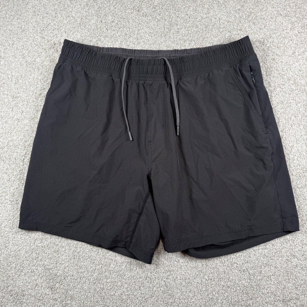 Rhone Mako Shorts Men XL Black Lined Athletic Gym Training Drawstring